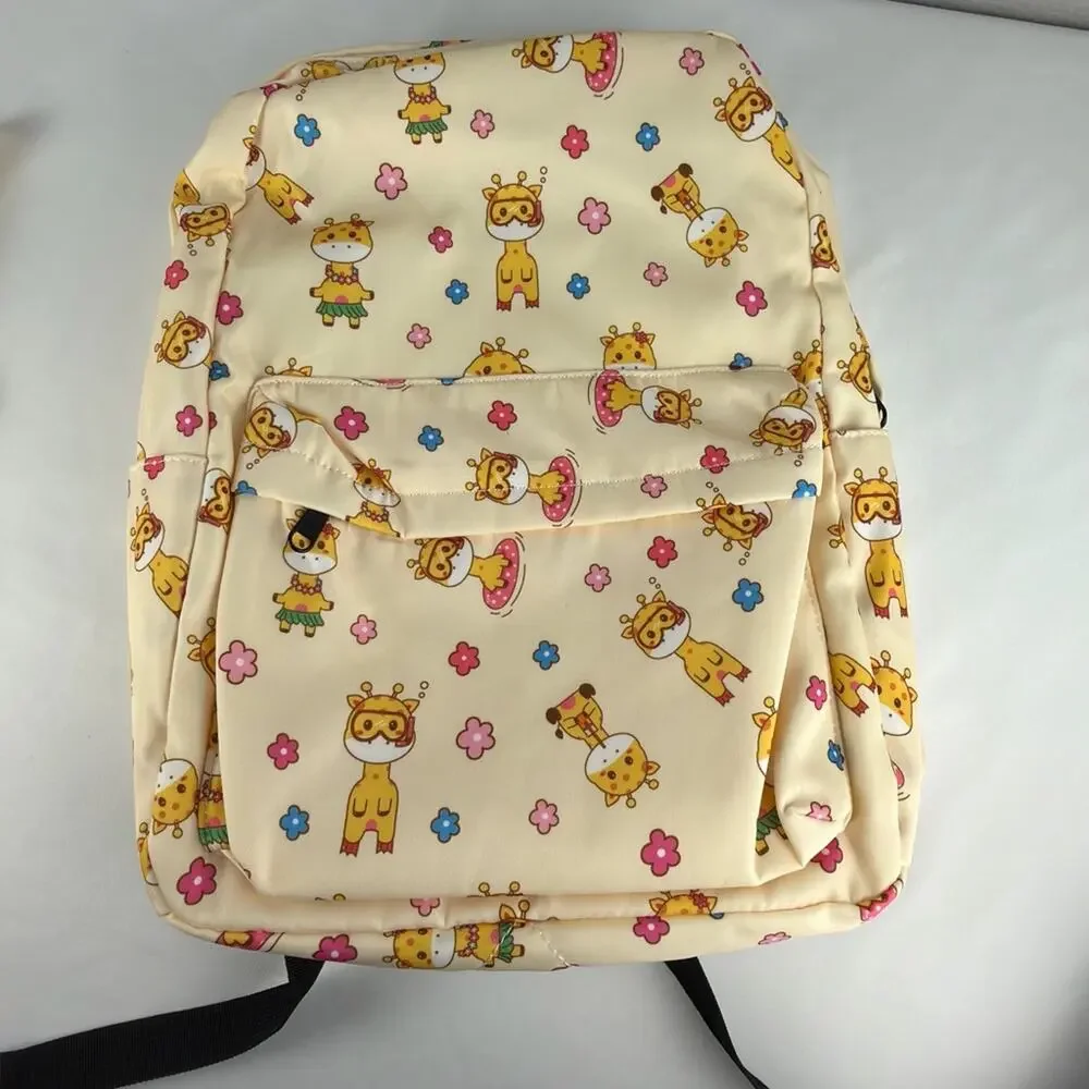 NWOT Giraffe School Backpack Girls, 3Pcs Waterproof Lunch bag pencil case
